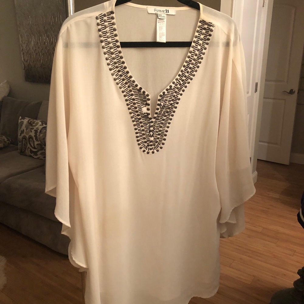 Oversized airy beaded tunic